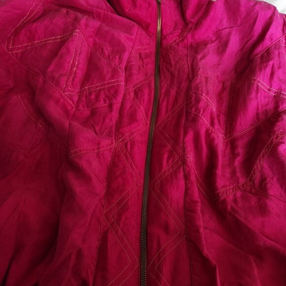 Vintage Bocoo Womens 100% Silk Full Zip Jacket Size M‎ Hot Pink Track Jacket - Picture 12 of 14
